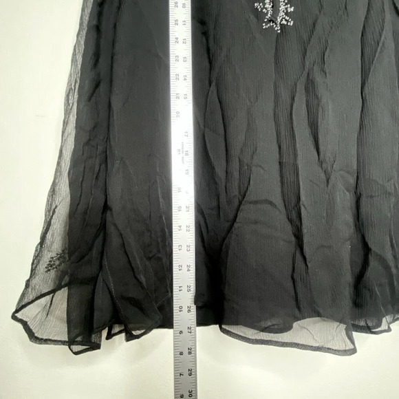 NWT Anne Carson 100% Silk Blouse 1X Beaded Embroidered Black Boho Chic Top - Picture 9 of 9